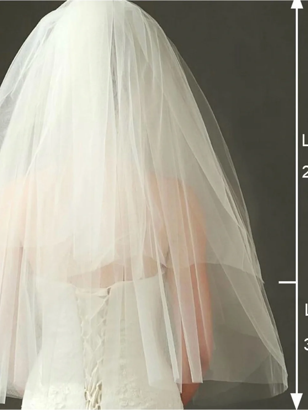 Bridal Wedding Veils Short 2 Tier White Tulle Blusher Veil with Comb Bride Hair